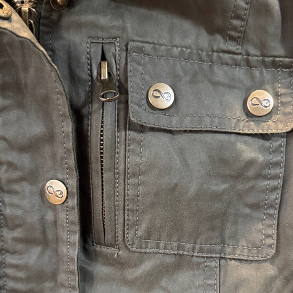 Dark Olive Utility Jacket for Women - Picture 3 of 6